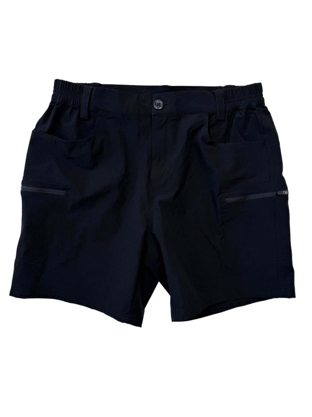 Willit Black Cargo Shorts Elastic Waist Golf Hiking Nylon 6"‎ Inseam Womens M